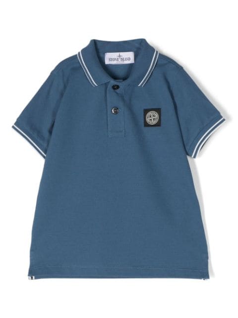 Stone Island Junior Compass logo-patch polo shirt