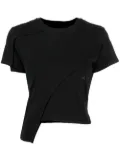 HELIOT EMIL logo-print asymmetric T-shirt - Black
