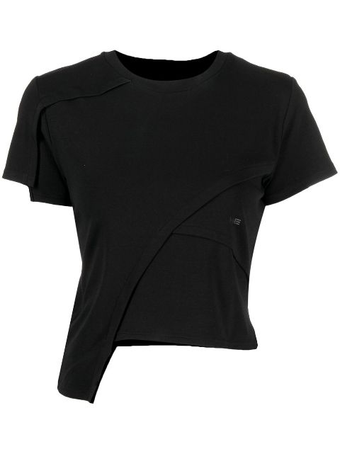 HELIOT EMIL logo-print asymmetric T-shirt 