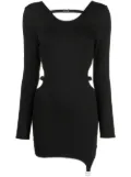 HELIOT EMIL logo-detail long-sleeve mini dress - Black