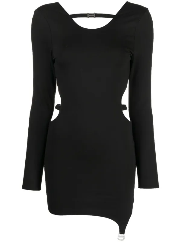 long sleeve cut out mini dress in black Long Sleeve Mini Cut Out Dress