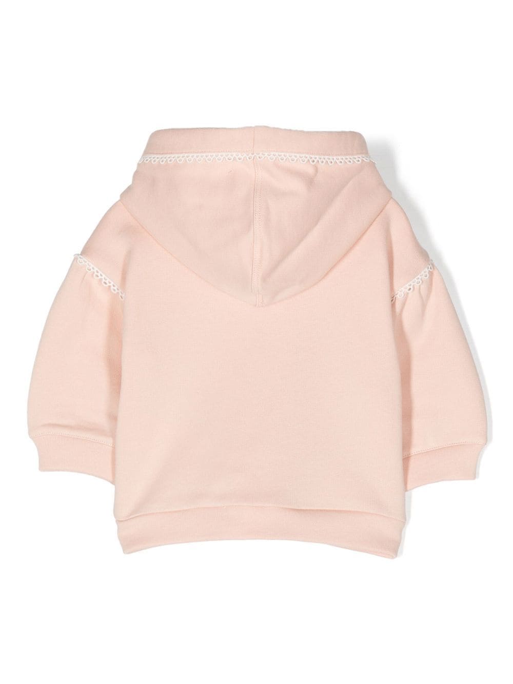 Shop Chloé Crochet-detail Zip-up Hoodie In Pink