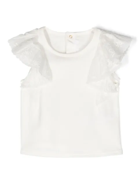 Chloé Kids playera con bordado floral