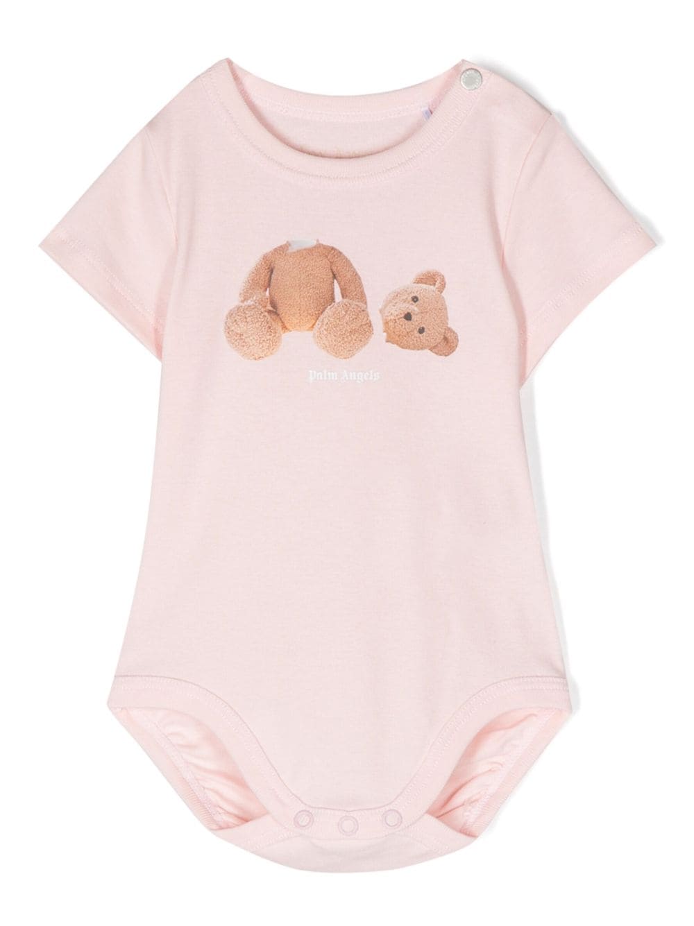 Palm Angels Kids teddy bear-print short-sleeve cotton body - Pink