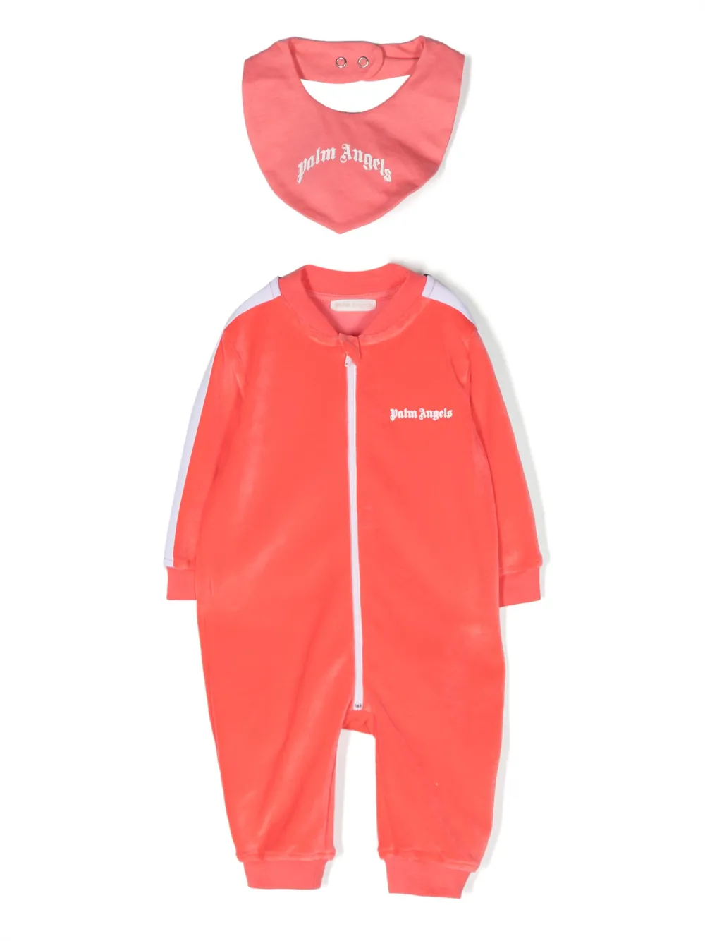 Palm Angels Baby Girl's 2-piece Bib & Track Coverall Gift Set In Coral White