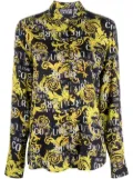 Versace Jeans Couture logo print buttoned shirt - Black