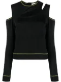 GANNI cut-out detail top - Black