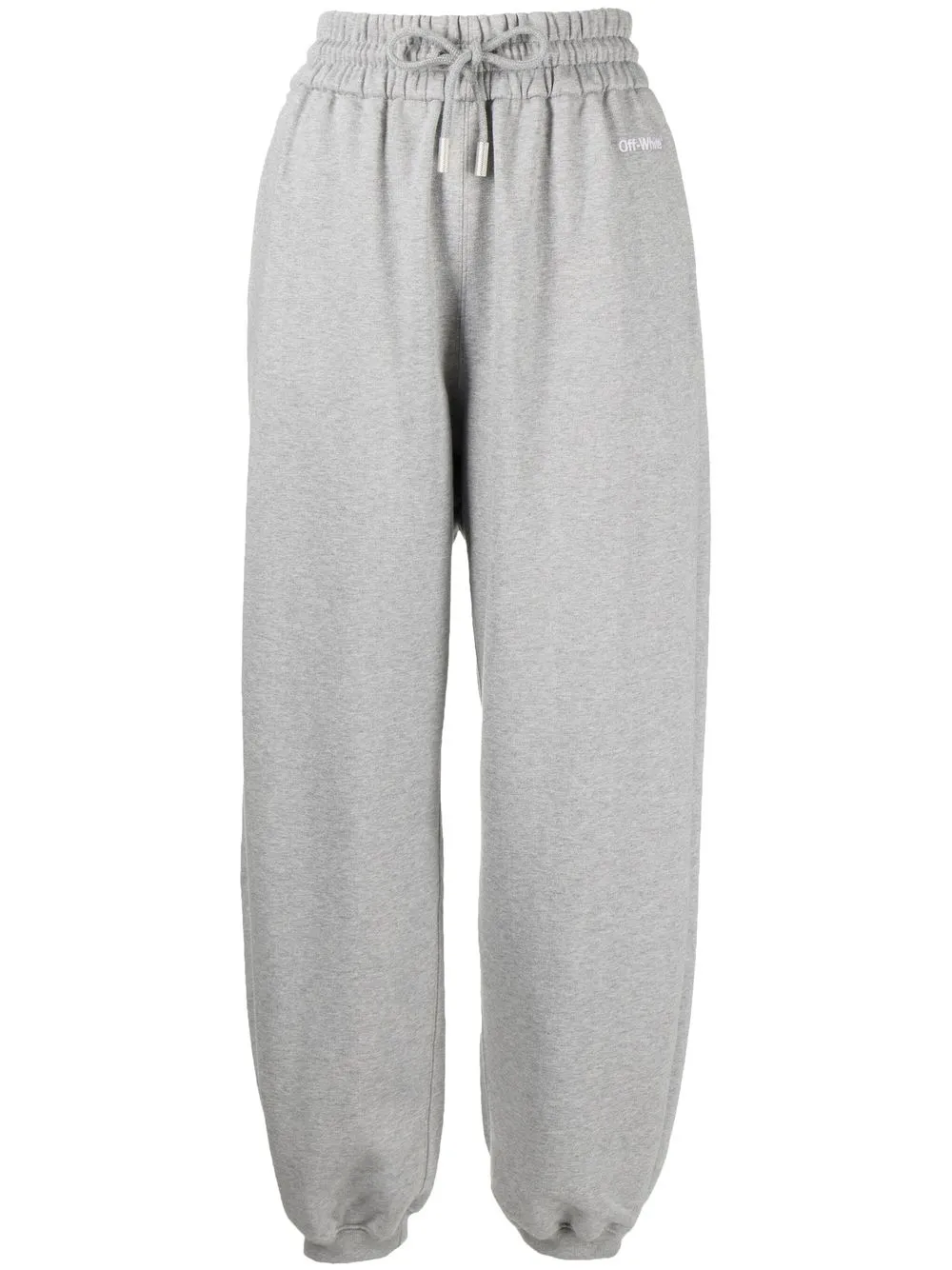 

Off-White embroidered-logo cotton track pants - Grey