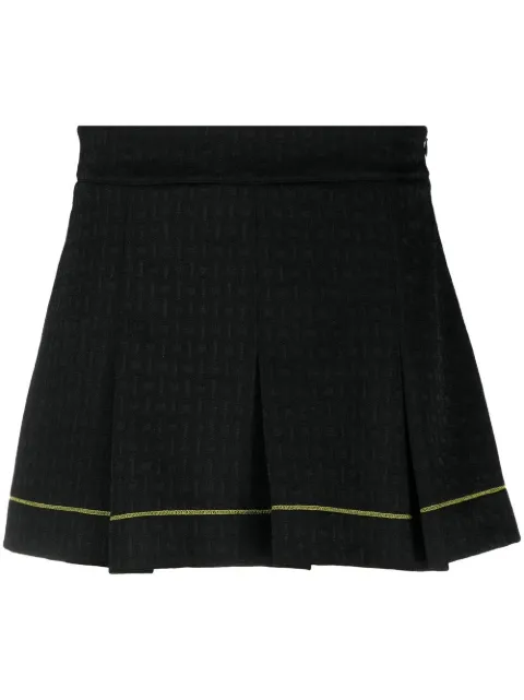 GANNI contrast-trim pleated miniskirt