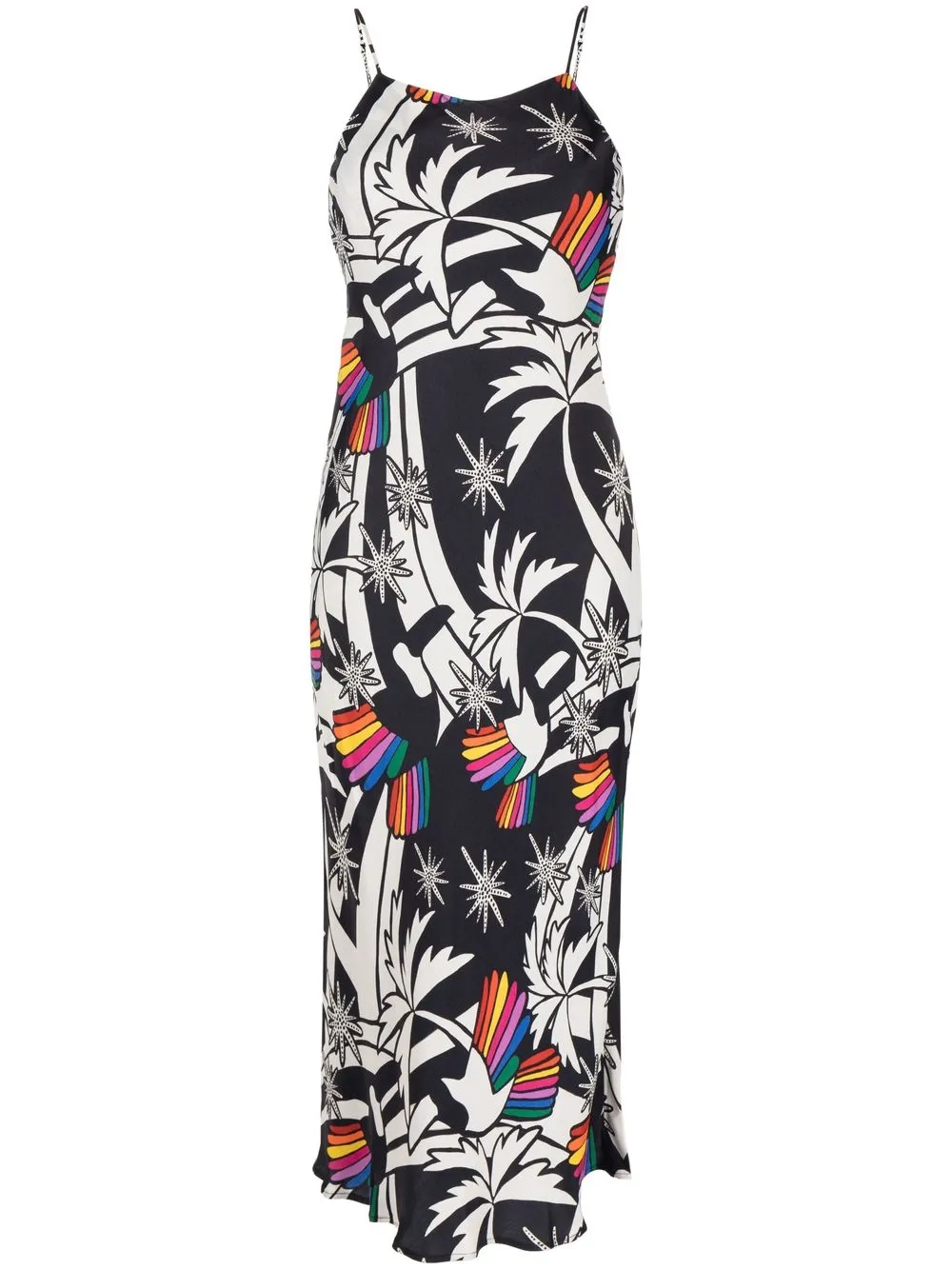 

FARM Rio abstract-print mid-dress - Black