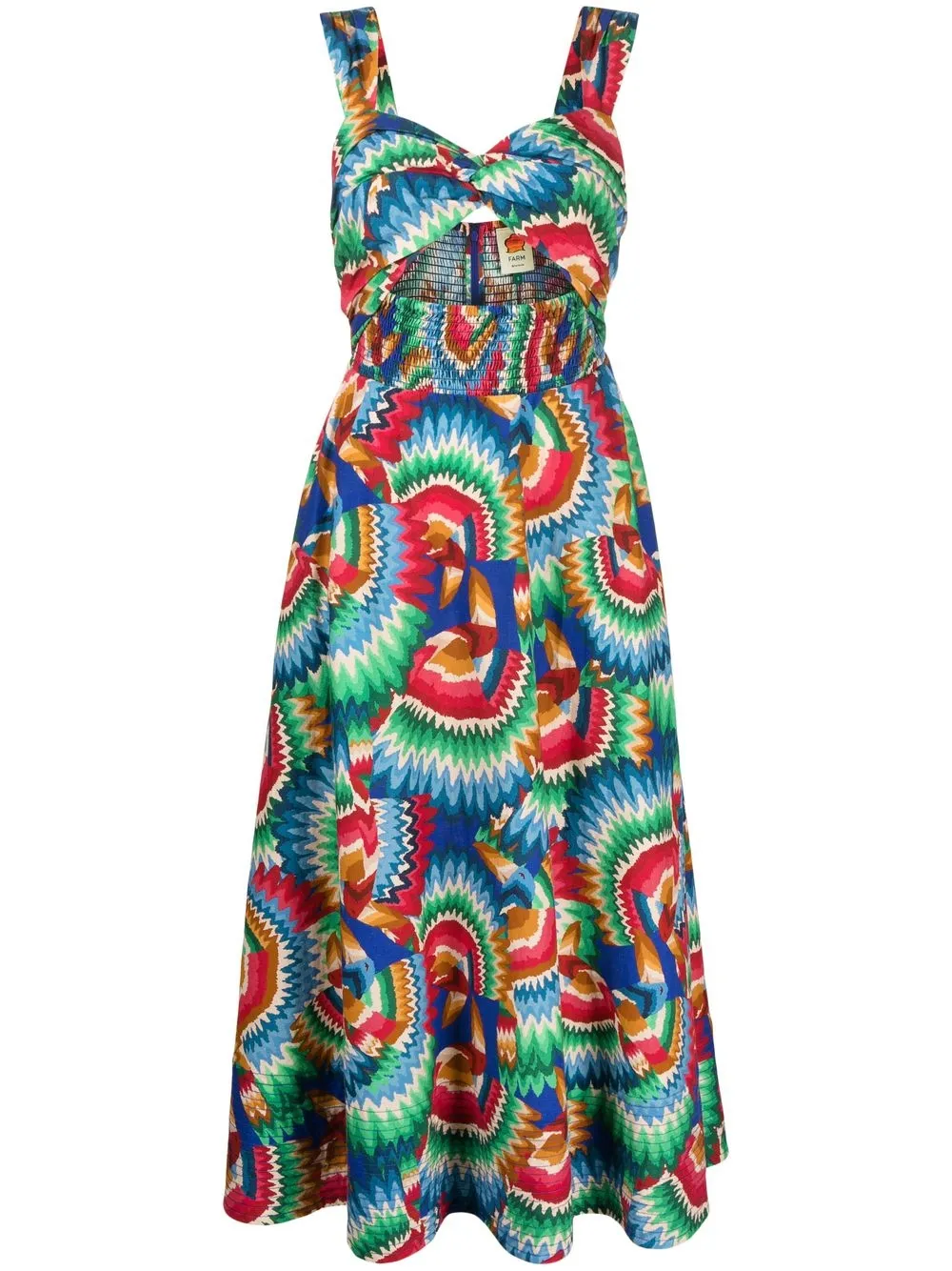 

FARM Rio abstract-print cut-out midi dress - Multicolour