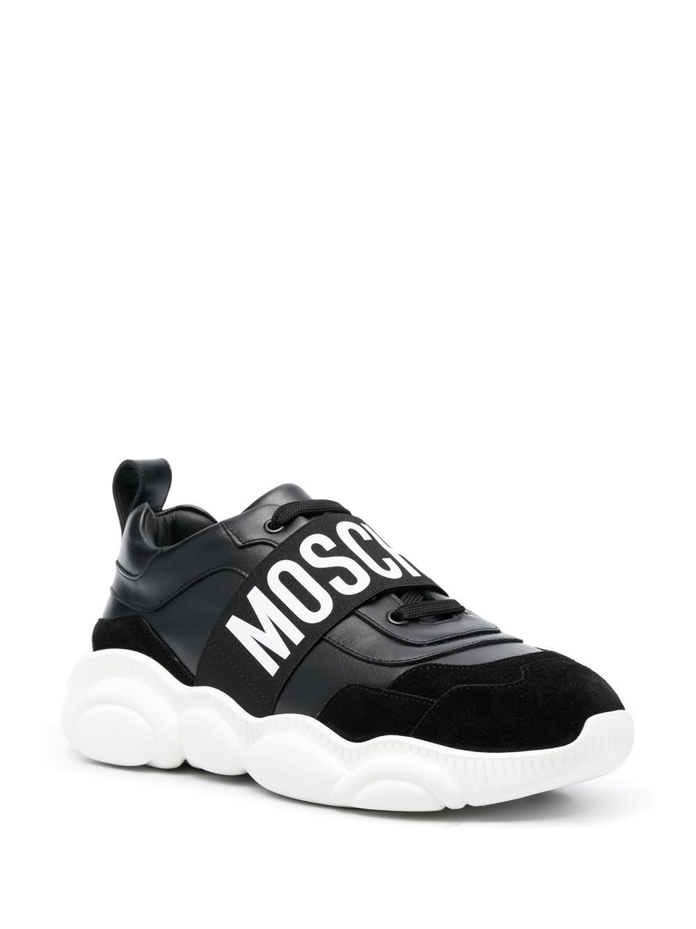 Moschino Sneakers met logoband - Zwart