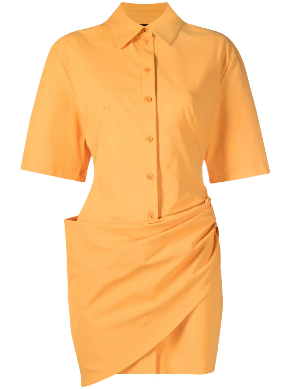 Jacquemus La Dressing Gown Camisa Shirt Dress In Orange | ModeSens