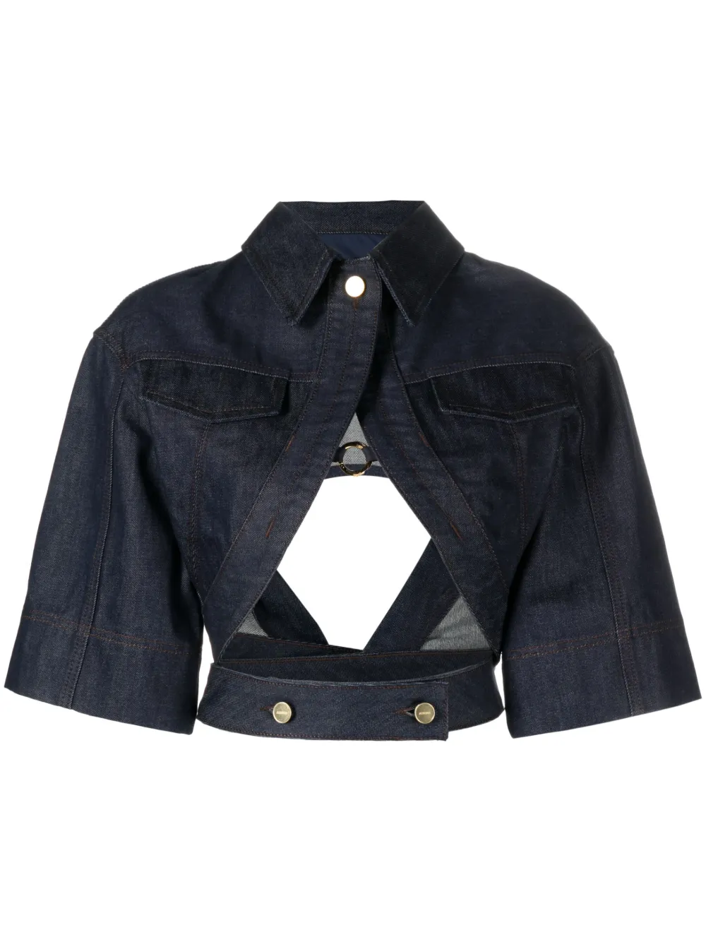 JACQUEMUS LE HAUT DE NÎMES YUMA CROPPED SHIRT