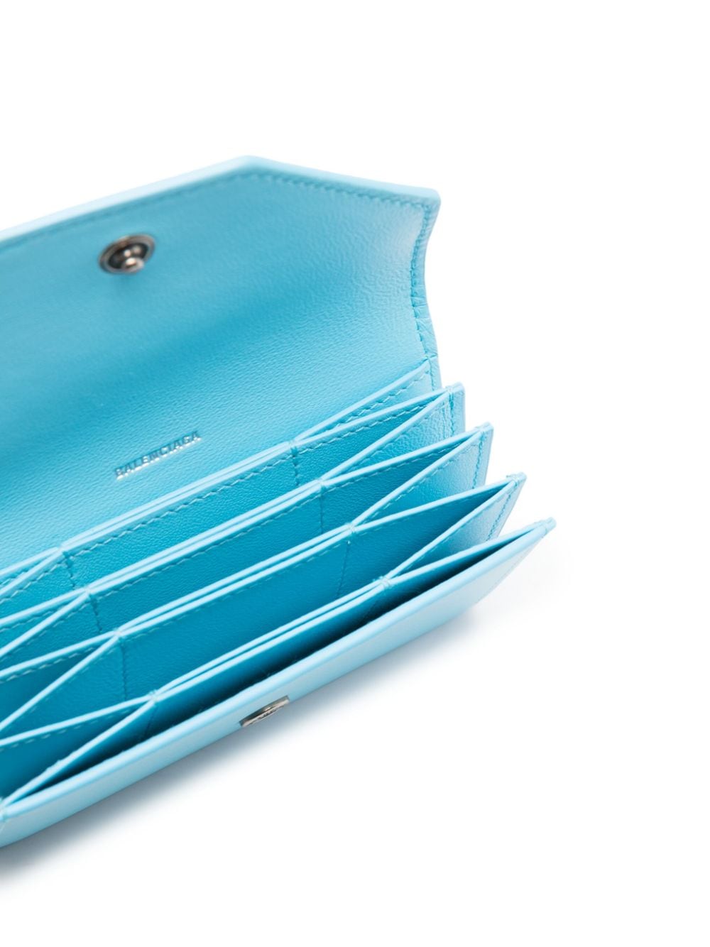 Shop Balenciaga Envelope Leather Wallet In Blau