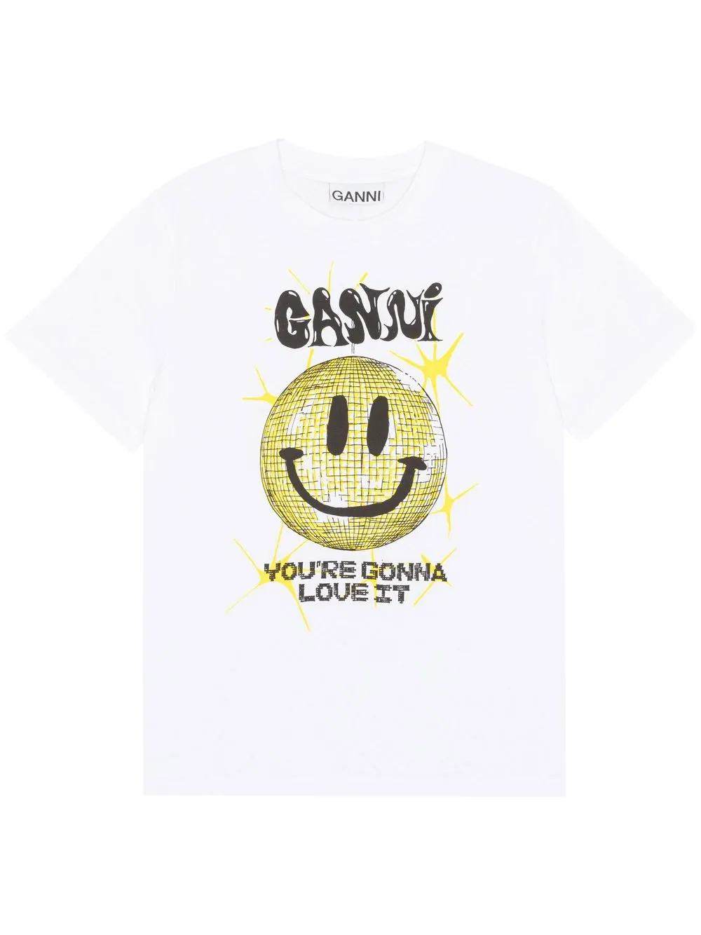 

GANNI smiley relaxed organic cotton T-shirt - White