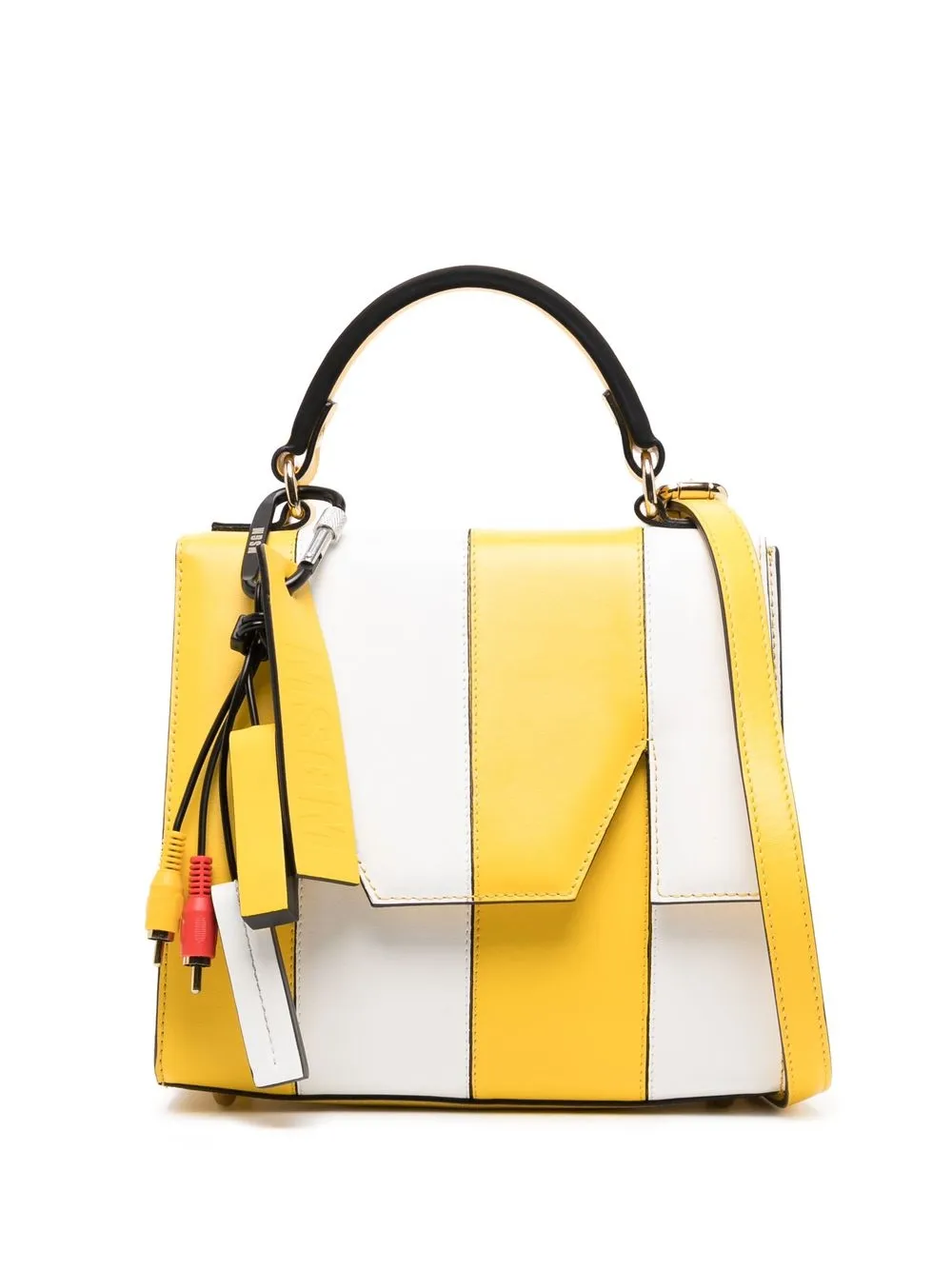 

MSGM two-tone leather mini bag - Yellow