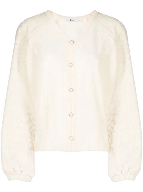 b+ab crinkled button-down cardigan