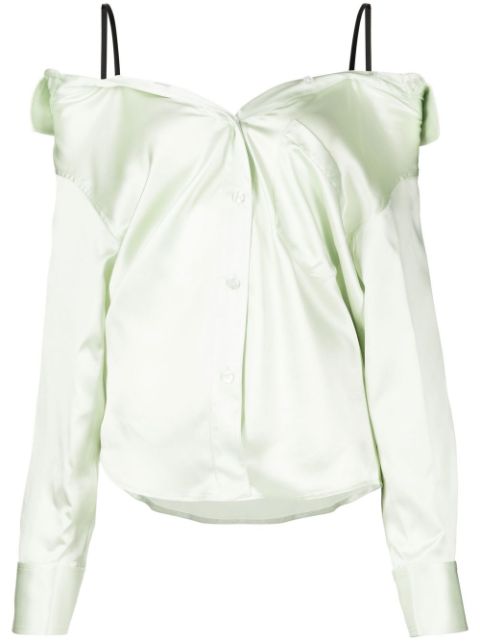 Affordable Alexander Wang off-shoulder satin shirt Women