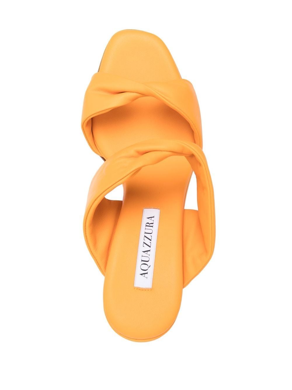 Shop Aquazzura Twist 85mm Leather Sandals In Orange