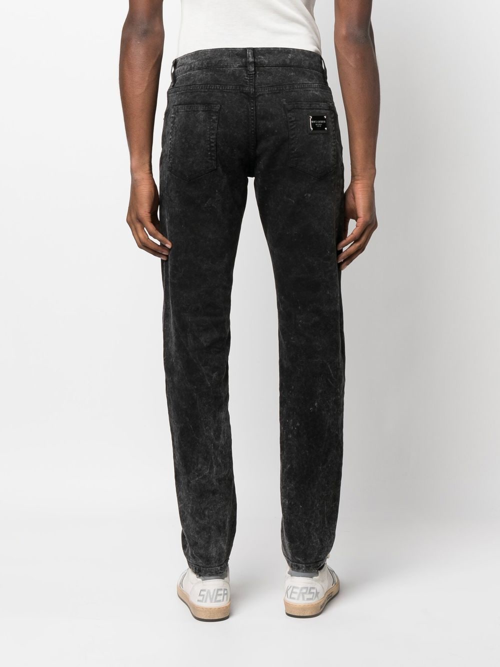 Shop Dolce & Gabbana Stonewash Straight-leg Jeans In Schwarz