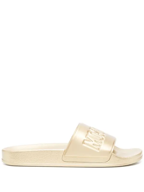 Moschino embossed-logo slides