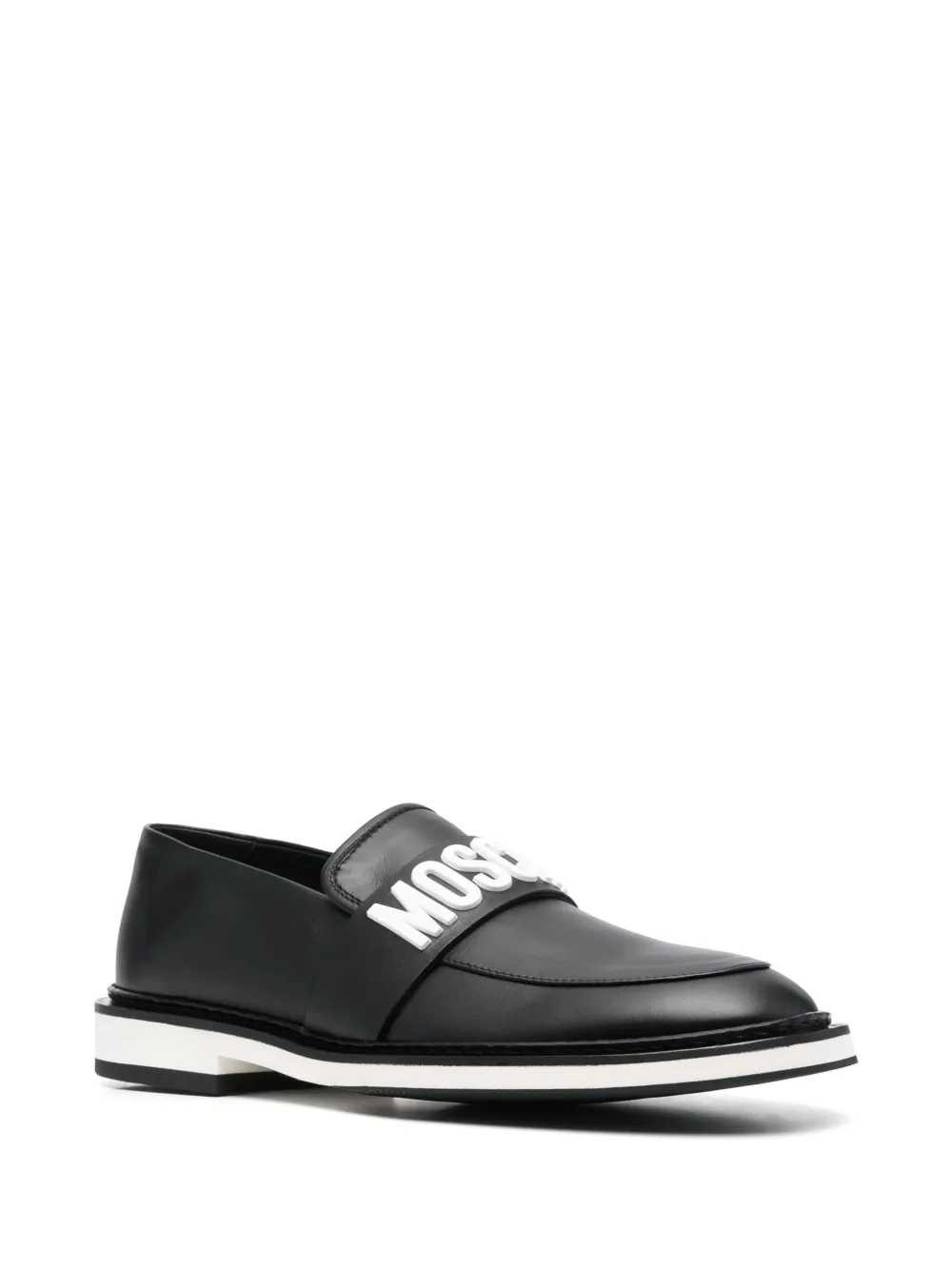 Moschino Leren loafers - Zwart