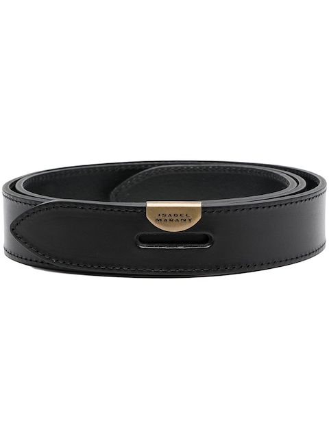 ISABEL MARANT logo-plaque leather belt