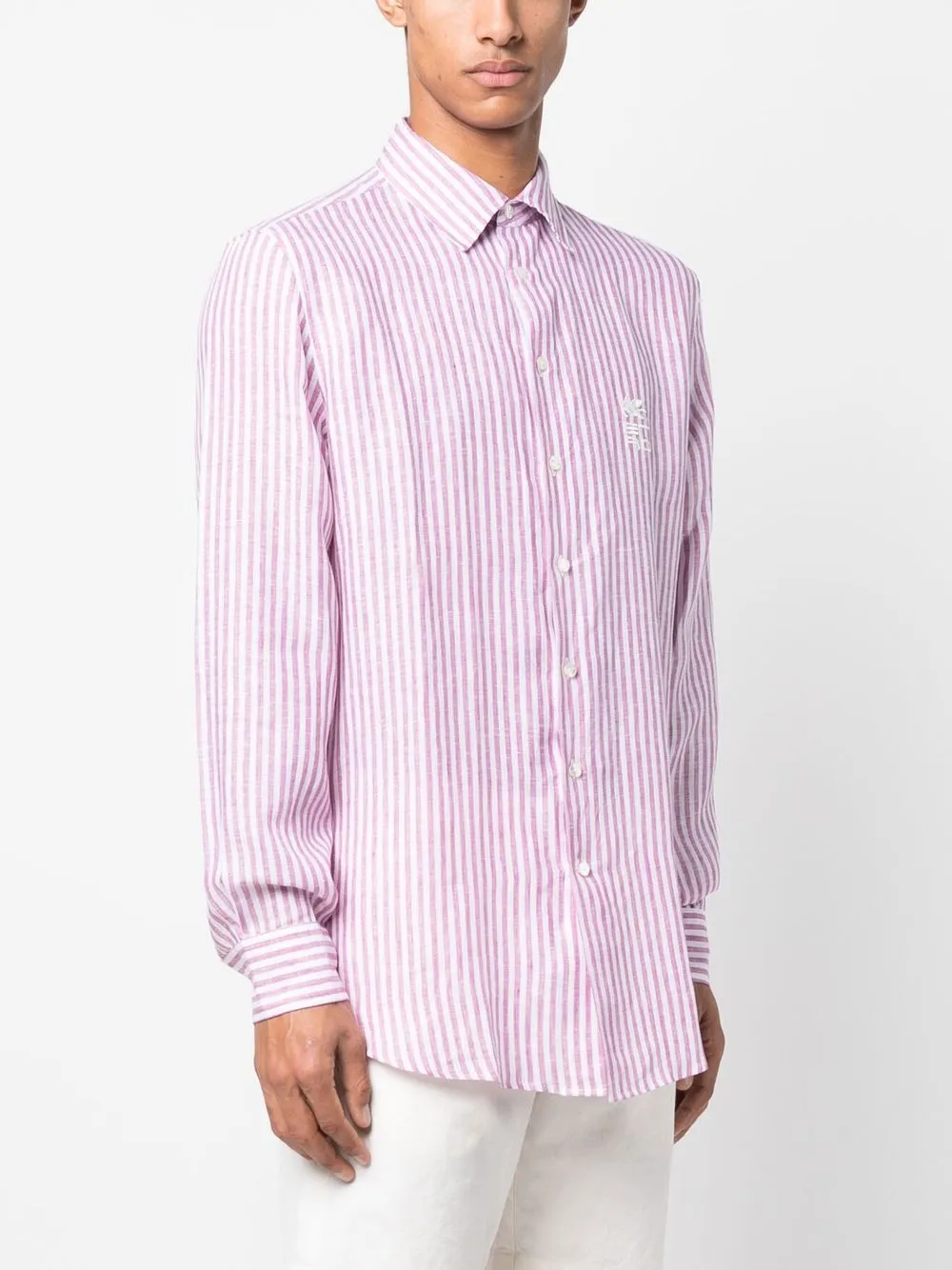 striped pink shirt men