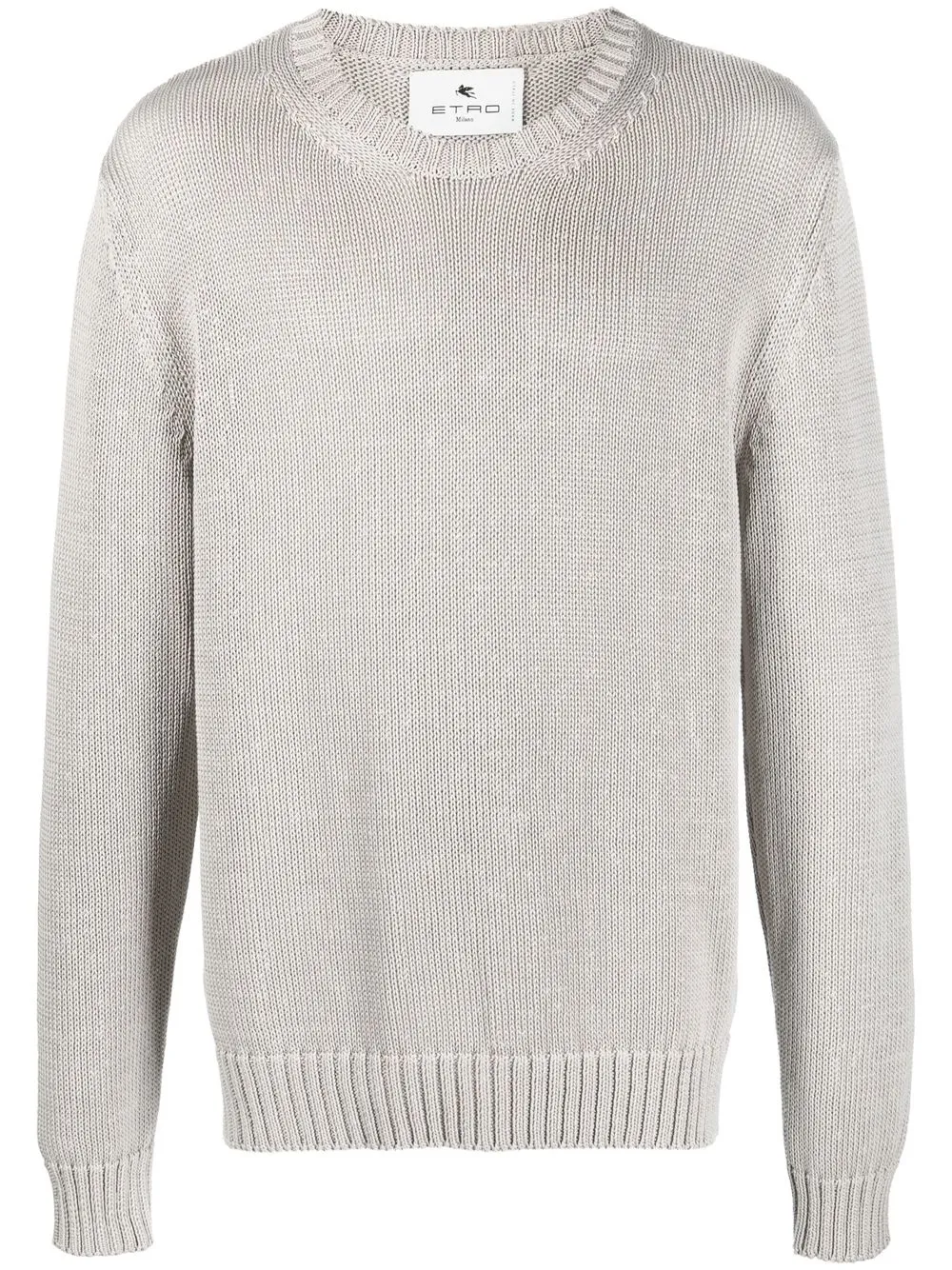 

ETRO logo-embroidered cotton jumper - Grey