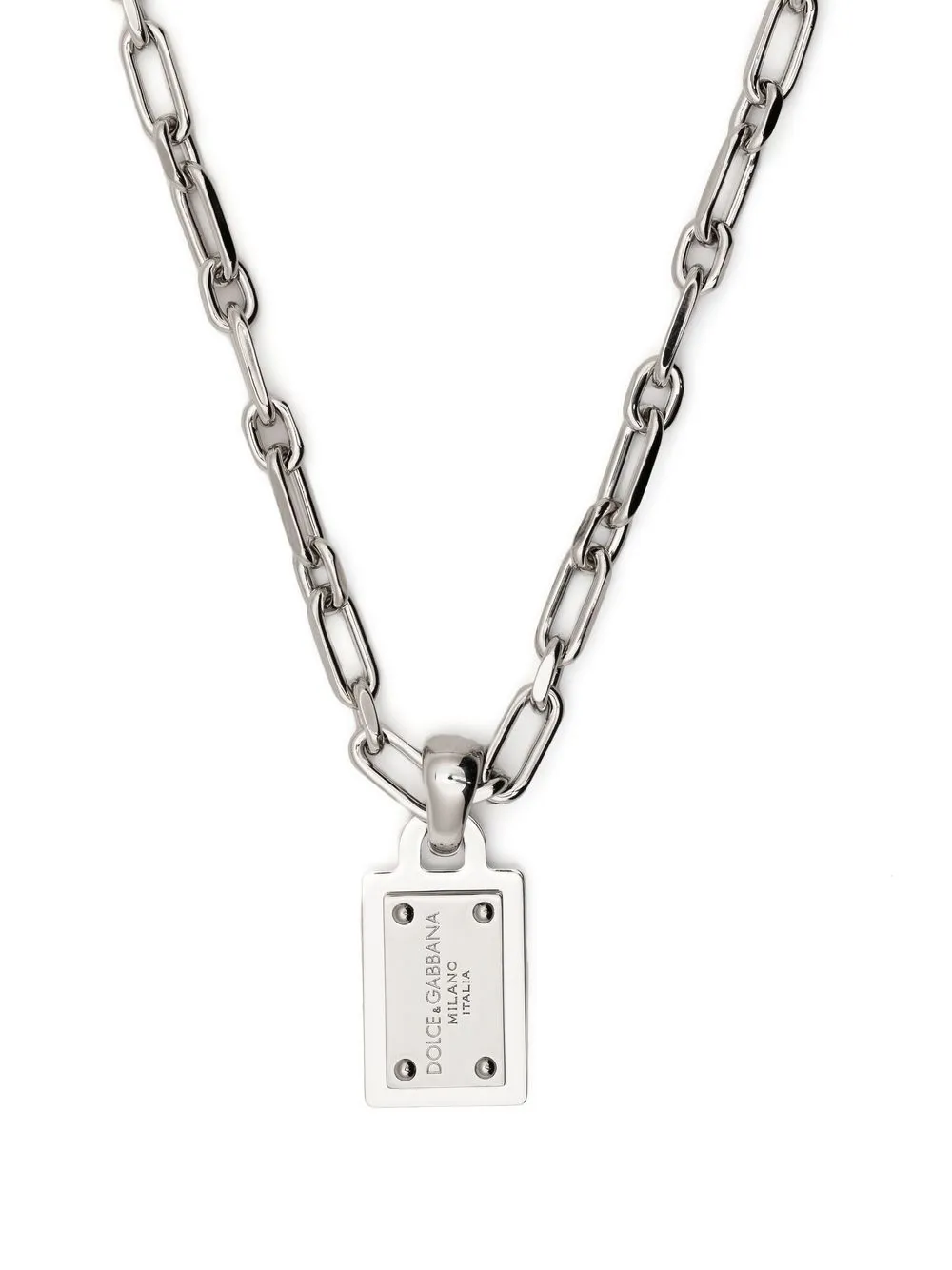 

Dolce & Gabbana logo-tag chain-link necklace - Silver