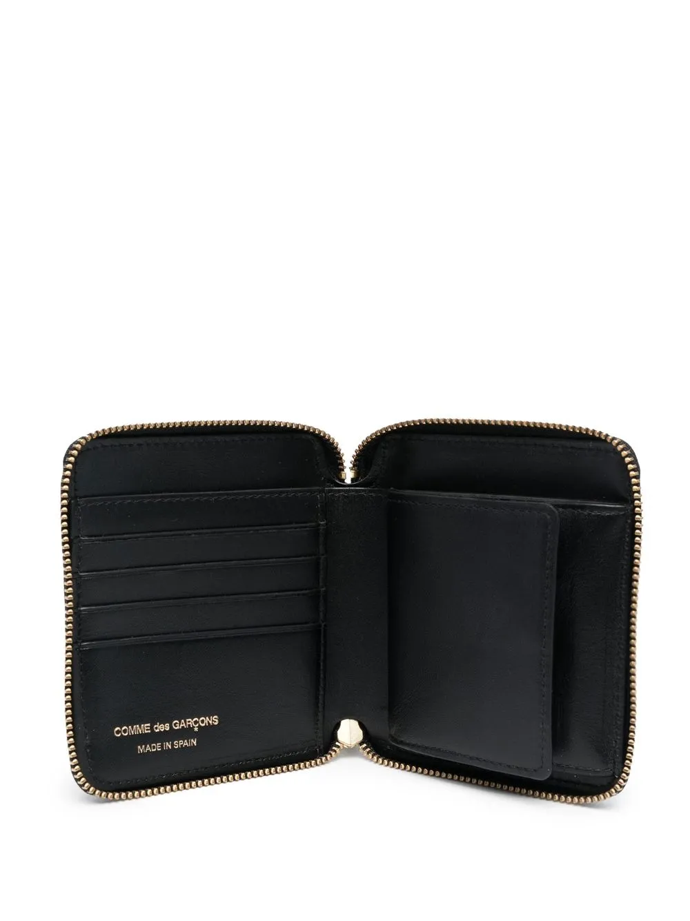 Shop Comme Des Garçons Zipped Leather Wallet In Black