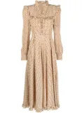 Alessandra Rich polka-dot midi dress - Neutrals