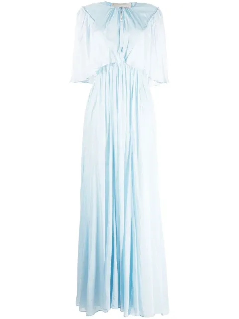 silk-blend floor-length dress