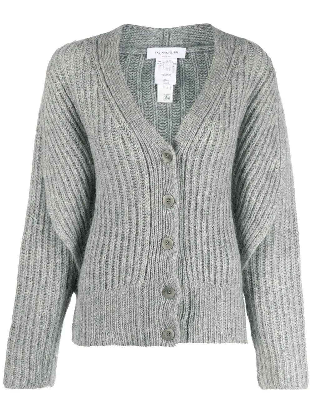 

Fabiana Filippi chunky knit V-neck cardigan - Grey