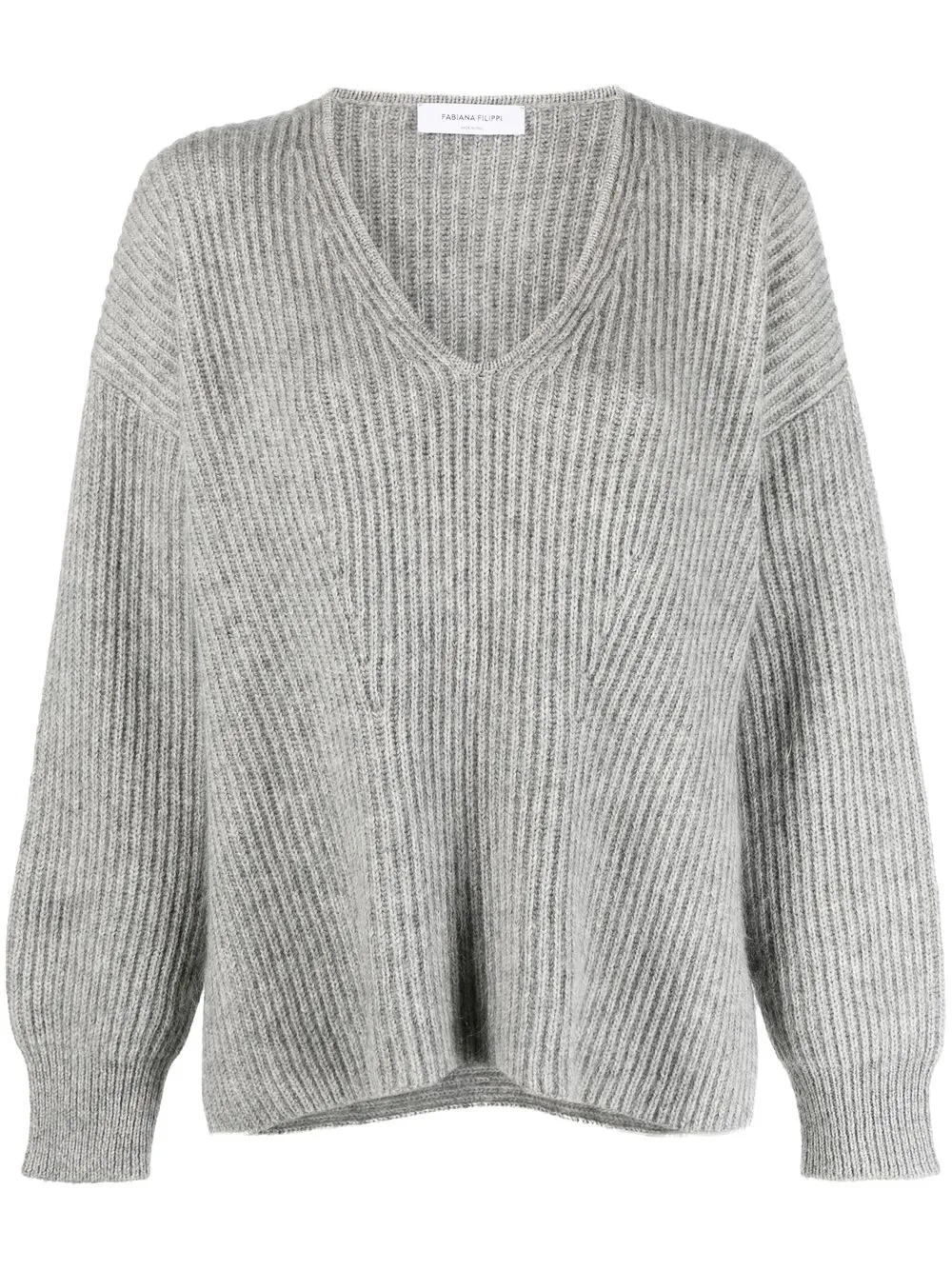 

Fabiana Filippi chunky knit V-neck jumper - Grey