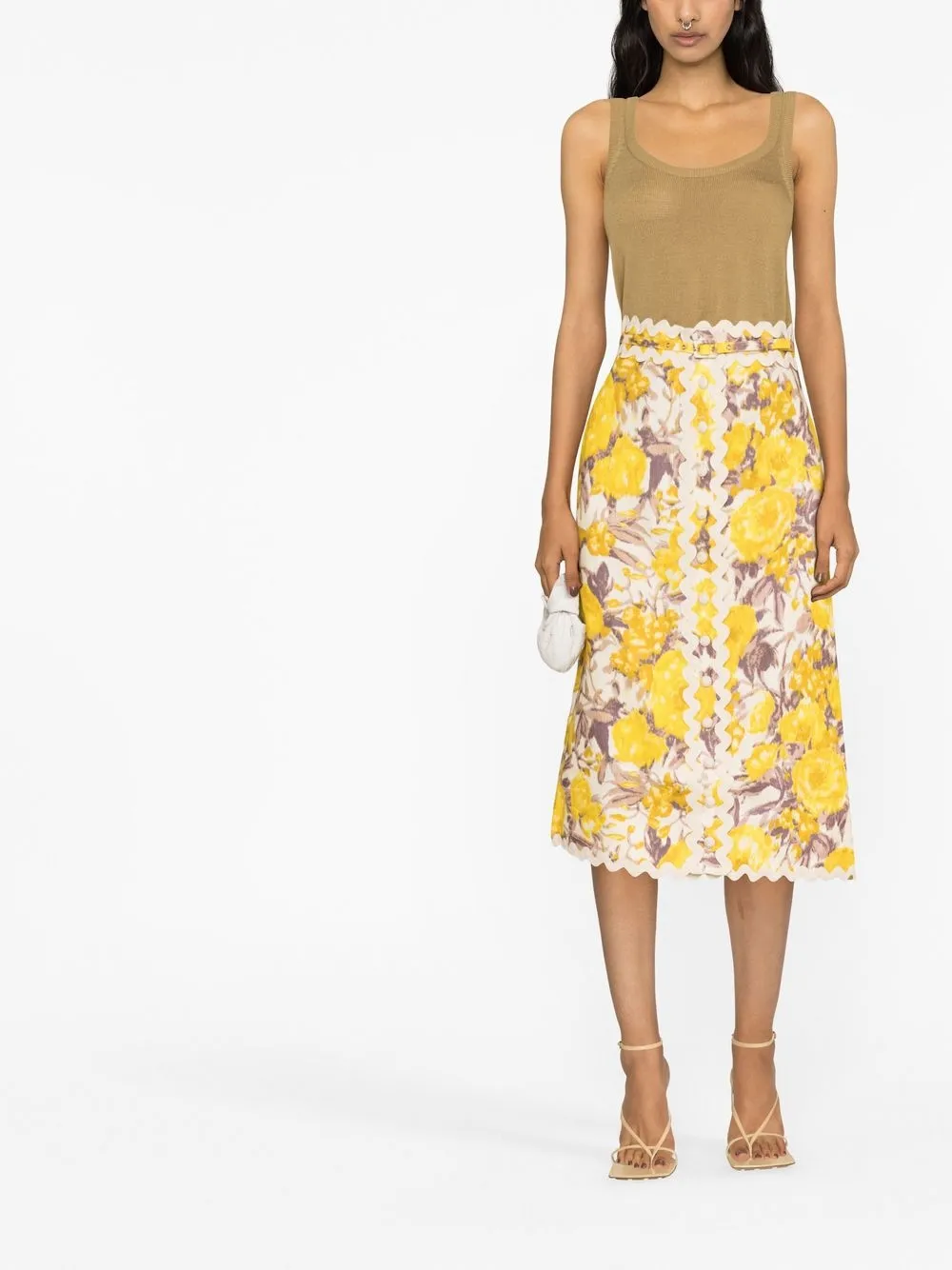 ZIMMERMANN Midi-rok met bloemenprint - Geel