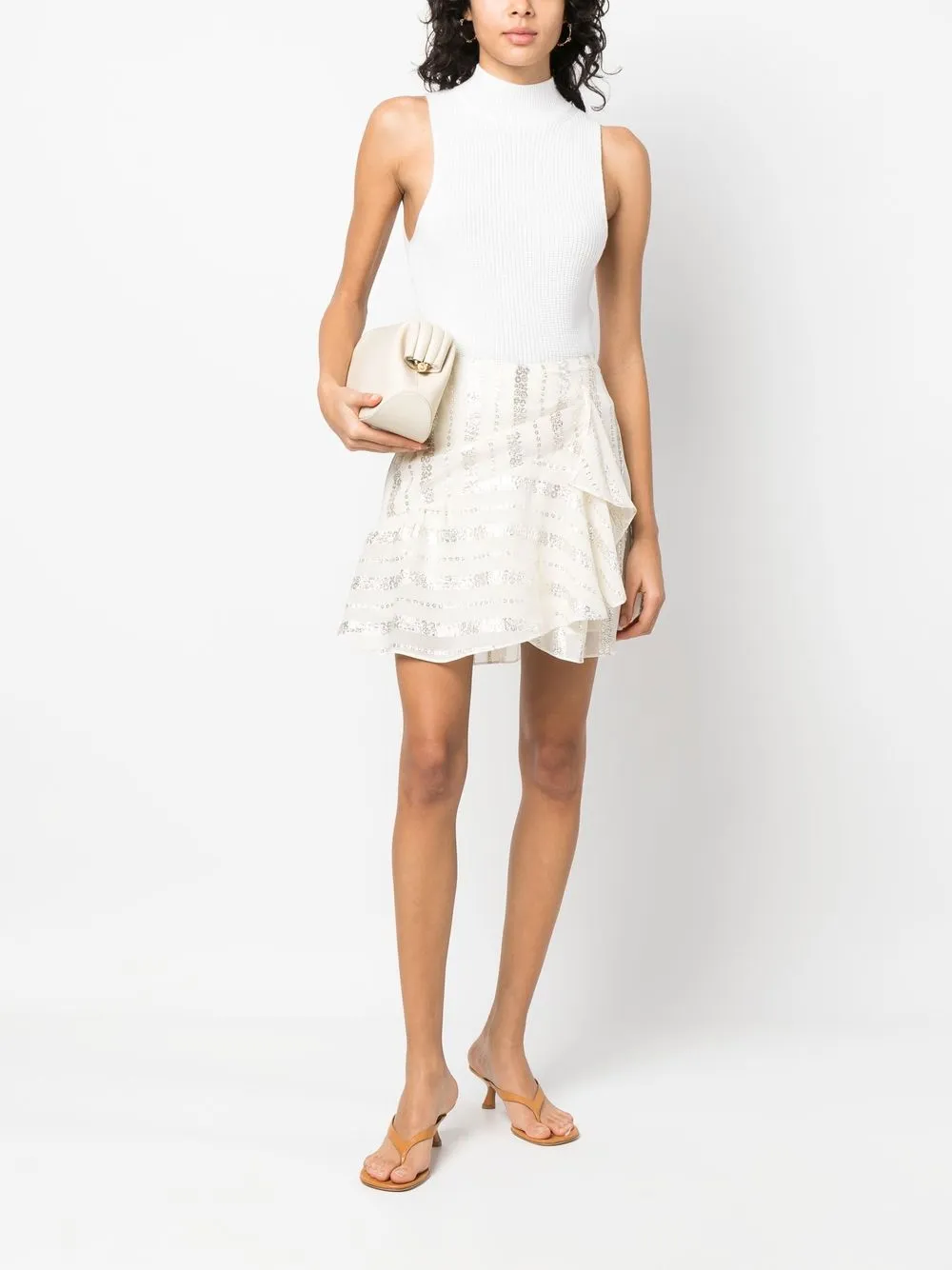 IRO Tanktop met col - Beige