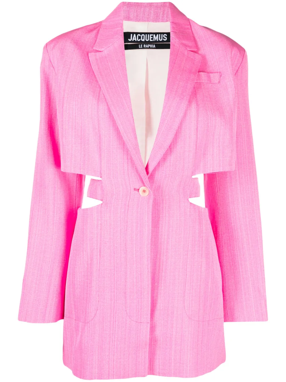 Jacquemus Pink Le Raphia 'la Robe Bari' Minidress In Pink