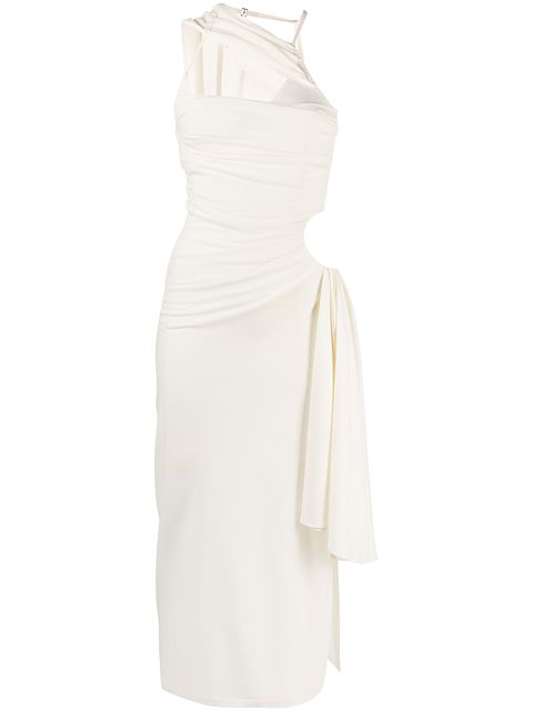 Jacquemus Abanada draped asymmetric dress