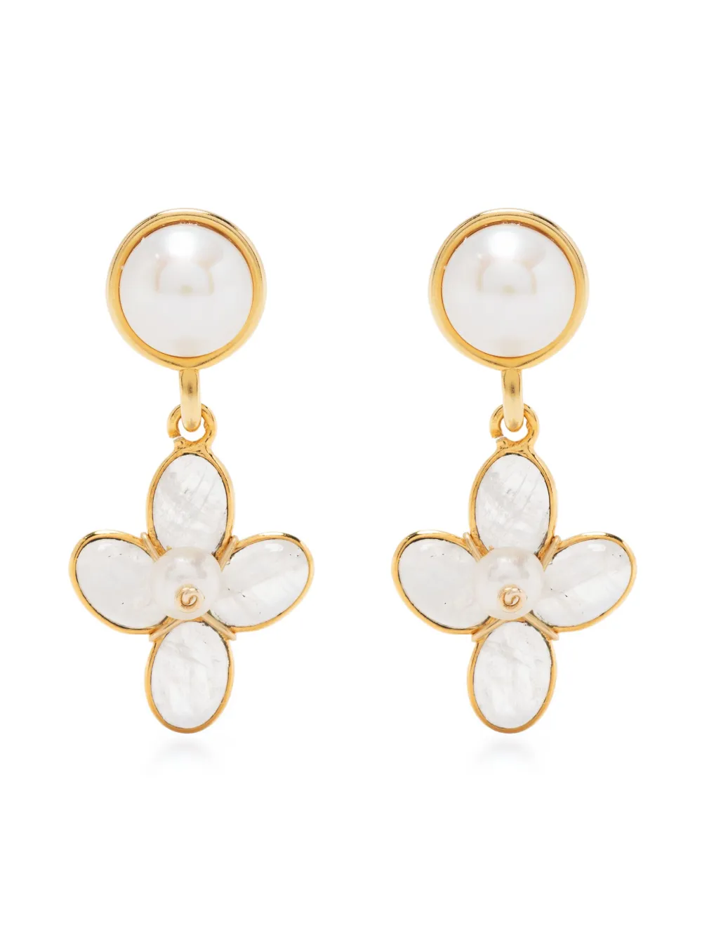 Brinker & Eliza pearl-detail dangle earrings