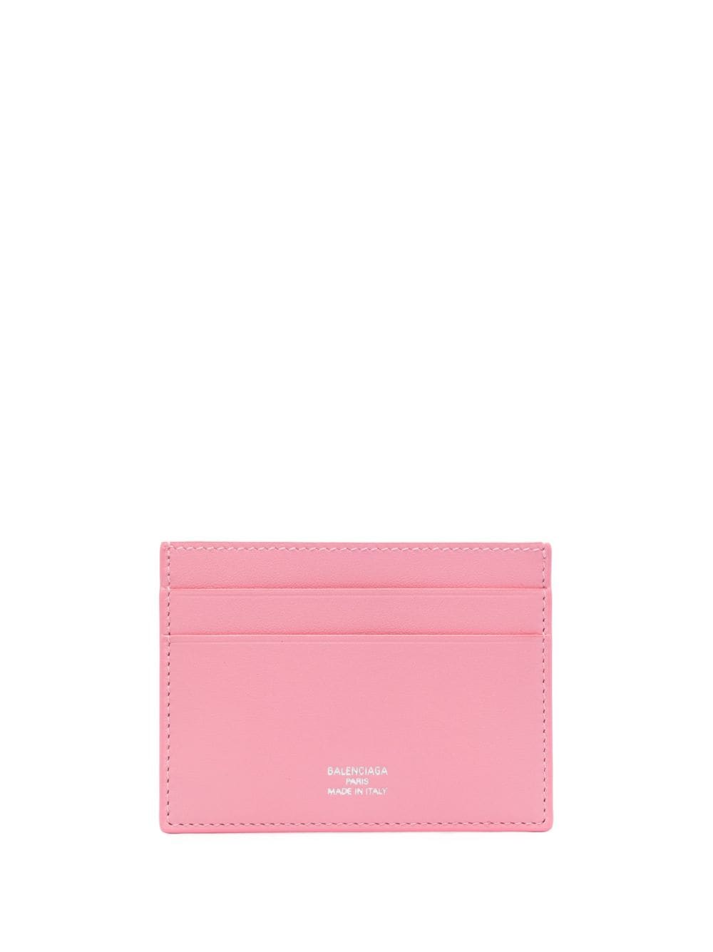 Balenciaga Embossed-logo Card Holder In Pink