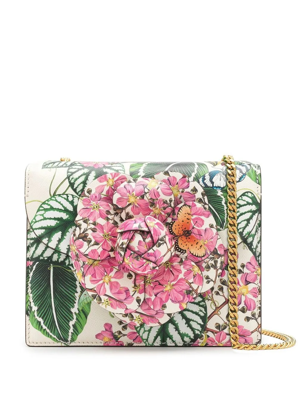 

Oscar de la Renta flower-applique detail crossbody bag - Multicolour