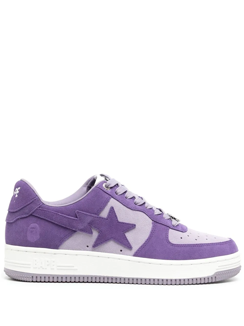 

A BATHING APE® logo-patch lace-up sneakers - Purple