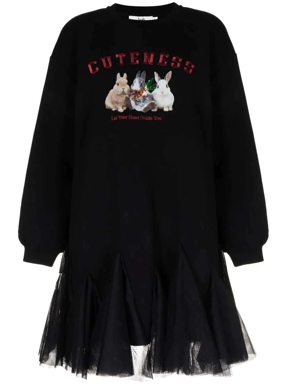 b+ab graphic-print jumper dress - Black