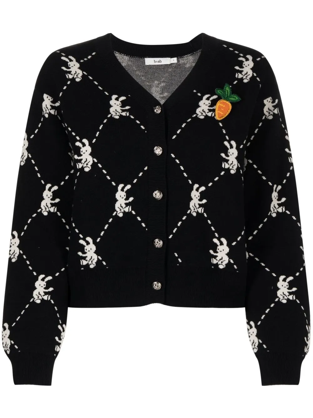 

b+ab intarsia-knit button-up cardigan - Black