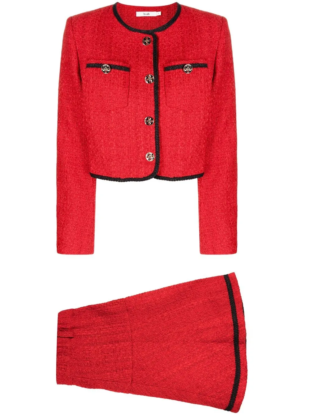 

b+ab button-front tweed jacket - Red