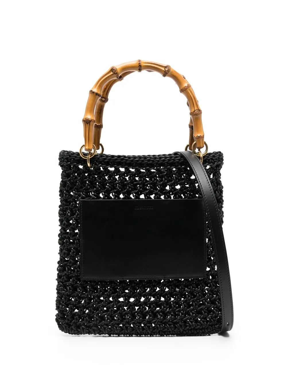 

Jil Sander bamboo-handle woven tote - Black