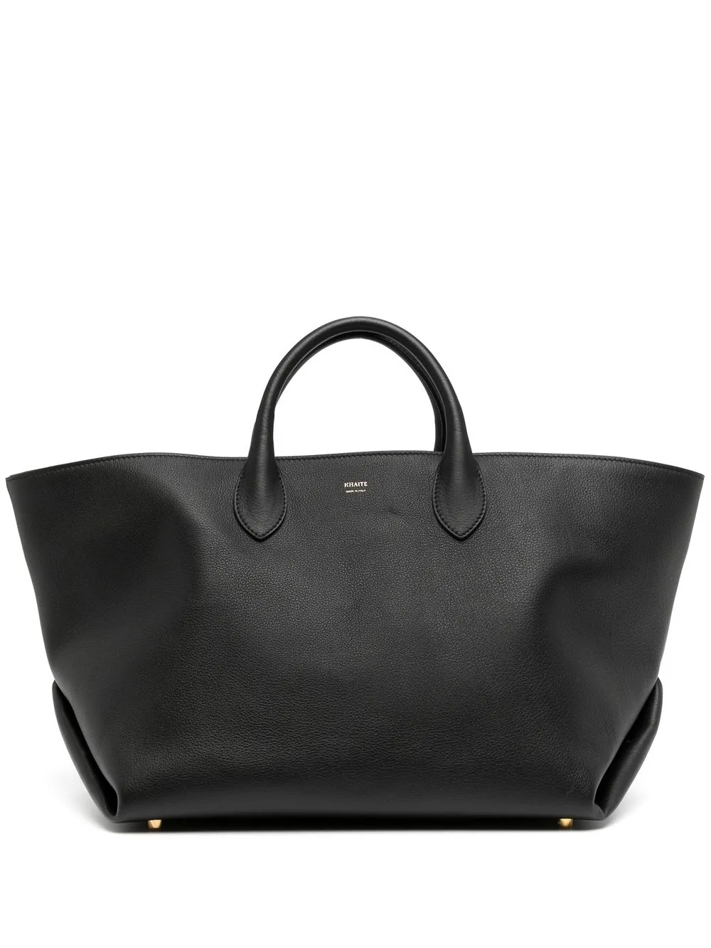 

KHAITE engraved-logo leather tote - Black