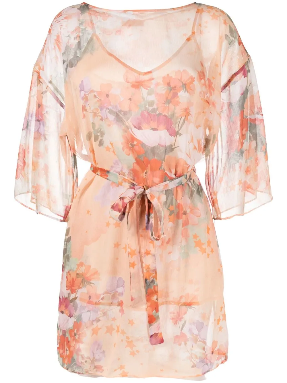 

TWINSET floral-print belted dress - Orange